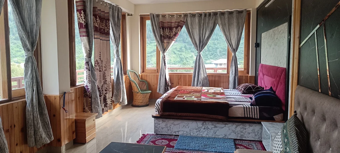 Mountain-view guest room at Negi Cottage